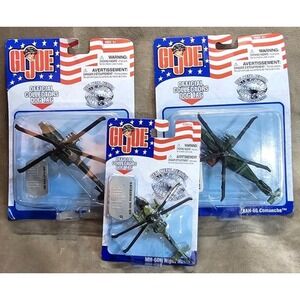 GI Joe Maisto Die Cast Helicopter Set Apache Comanche Nighthawk Dog Tag 2002 NEW